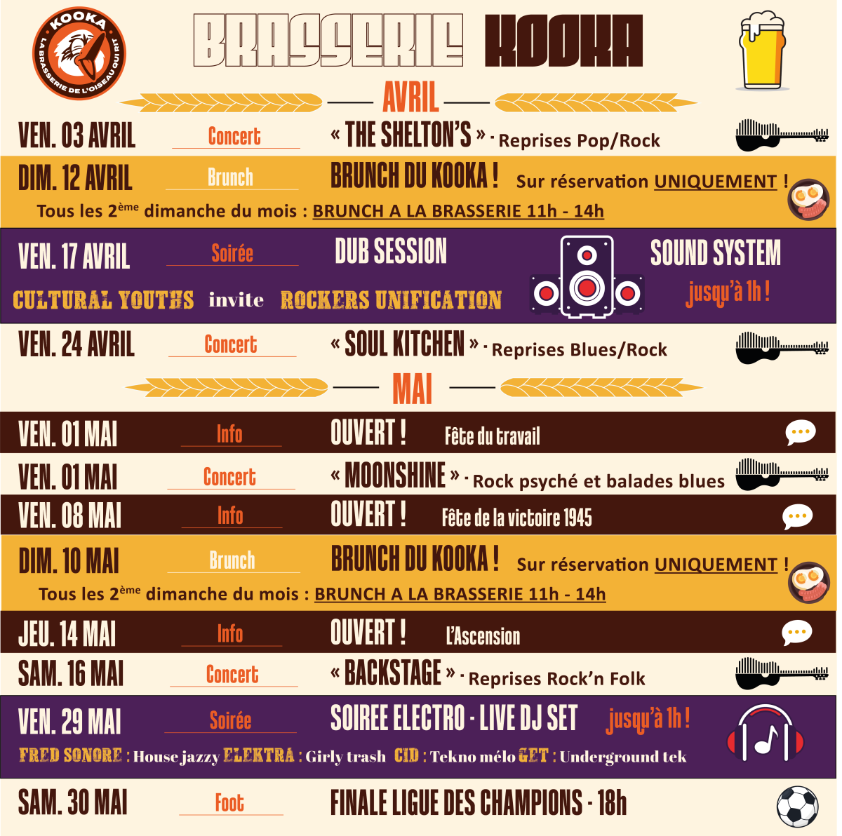 Planning avril mai 2026