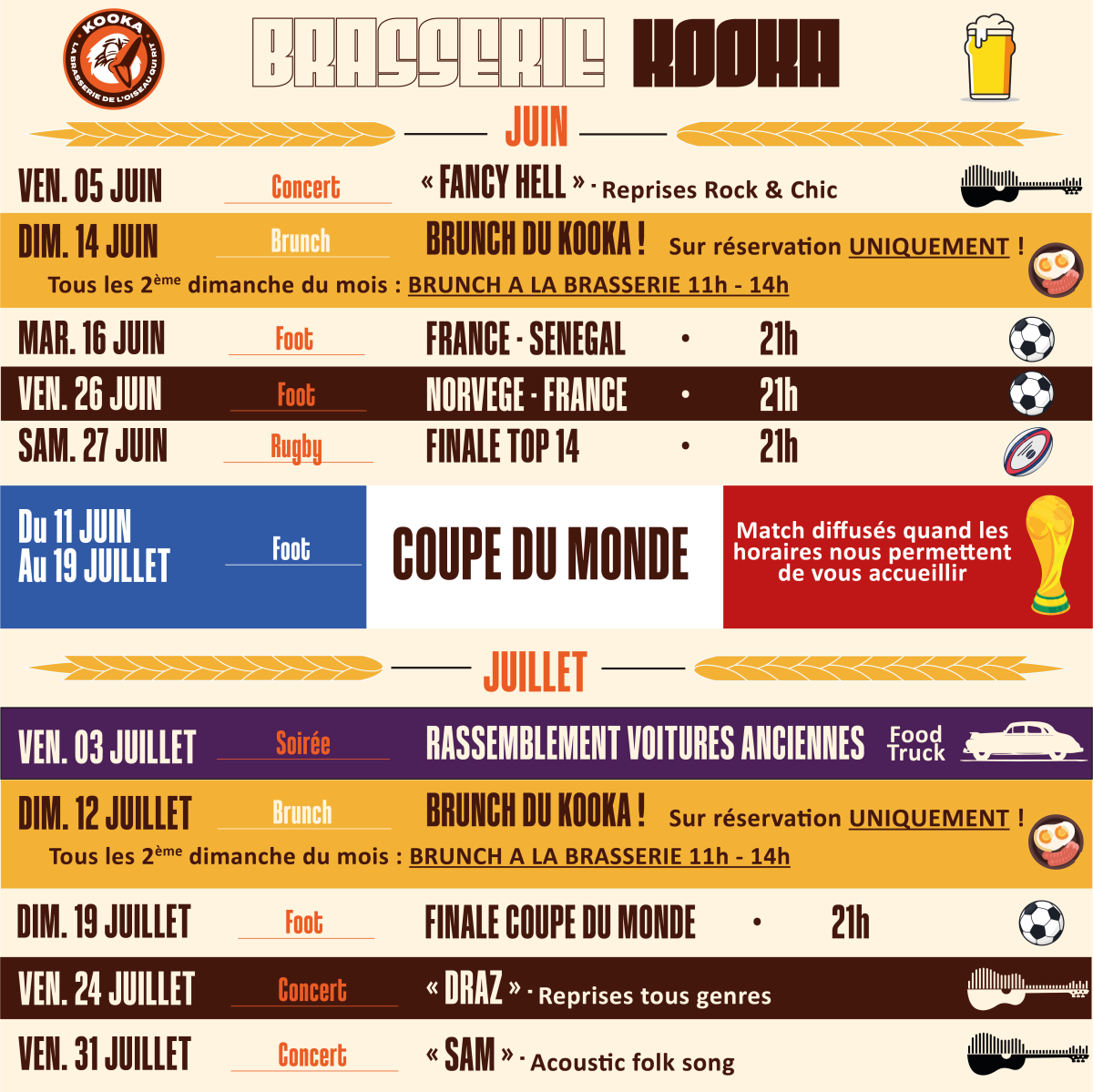 Planning juin juillet 2026