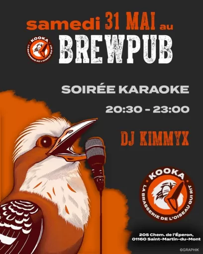 Samedi 31 Mai - Soirée Karaoke, Bourg-en-Bresse, Brasserie Kooka