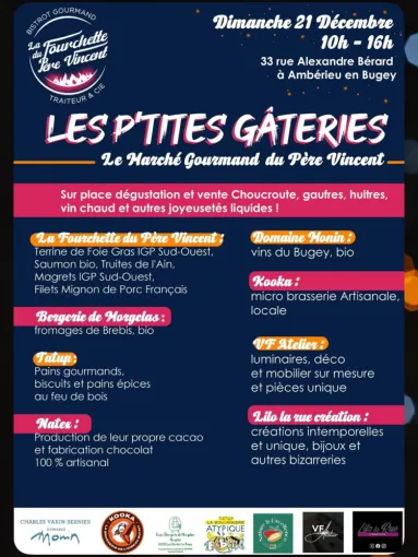 Dimanche 21 décembre • Marché gourmand • 10h–16h • Ambérieu, Bourg-en-Bresse, Brasserie Kooka