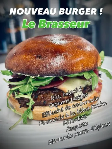 Le Brasseur : notre nouveau burger à la bière artisanale débarque au BrewPub Kooka ! 🍔🍺, Bourg-en-Bresse, Brasserie Kooka