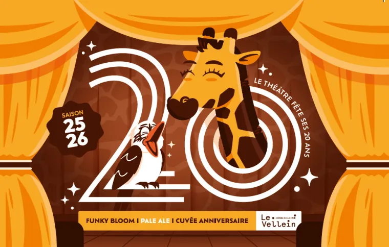 Etiquette spéciale 20 ans du Théâtre du Vellein, Bourg-en-Bresse, Brasserie Kooka